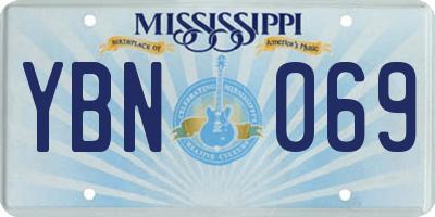 MS license plate YBN069