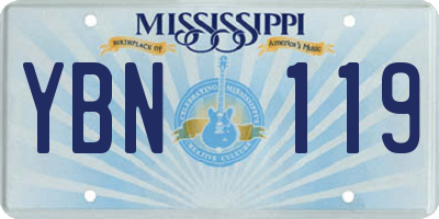 MS license plate YBN119