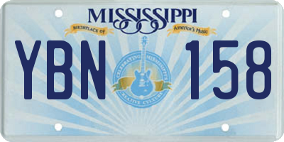 MS license plate YBN158