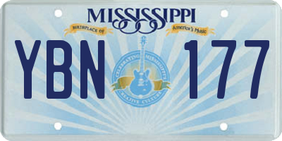 MS license plate YBN177