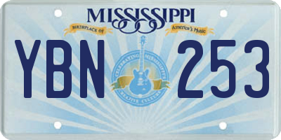 MS license plate YBN253