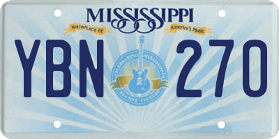 MS license plate YBN270