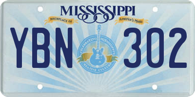 MS license plate YBN302