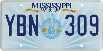 MS license plate YBN309