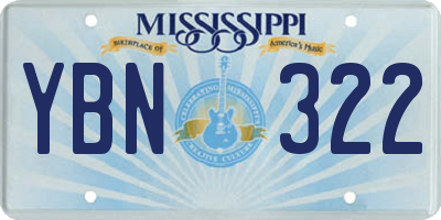 MS license plate YBN322