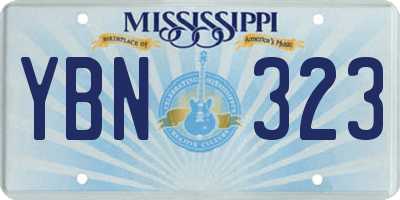 MS license plate YBN323
