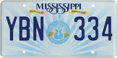 MS license plate YBN334