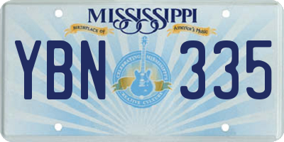 MS license plate YBN335