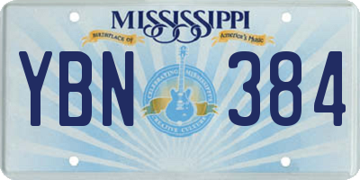 MS license plate YBN384