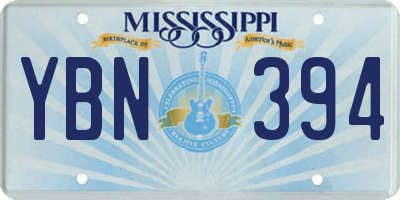 MS license plate YBN394