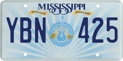 MS license plate YBN425