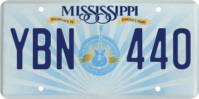 MS license plate YBN440