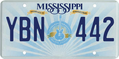 MS license plate YBN442