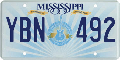 MS license plate YBN492