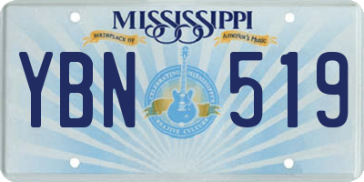 MS license plate YBN519