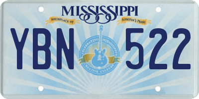 MS license plate YBN522