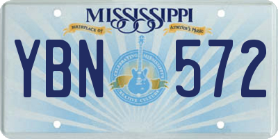 MS license plate YBN572