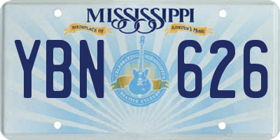 MS license plate YBN626