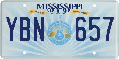 MS license plate YBN657