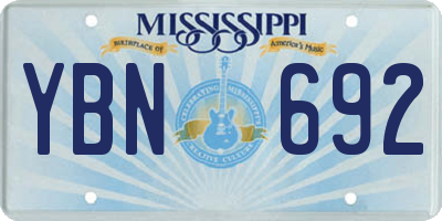 MS license plate YBN692