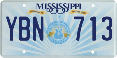 MS license plate YBN713