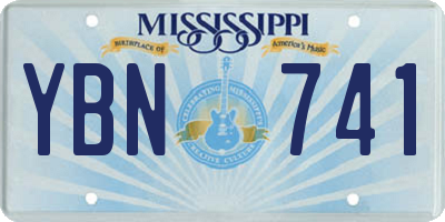 MS license plate YBN741