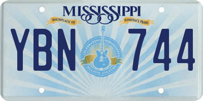 MS license plate YBN744