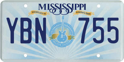MS license plate YBN755