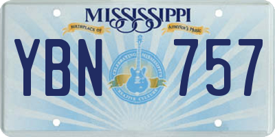 MS license plate YBN757