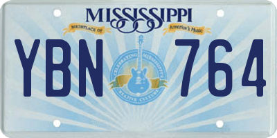 MS license plate YBN764