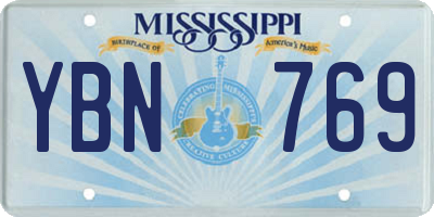 MS license plate YBN769