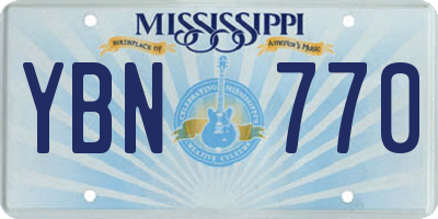 MS license plate YBN770