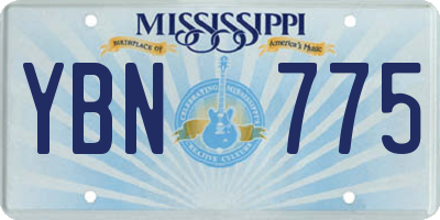 MS license plate YBN775