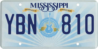 MS license plate YBN810