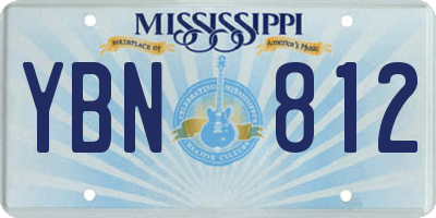 MS license plate YBN812