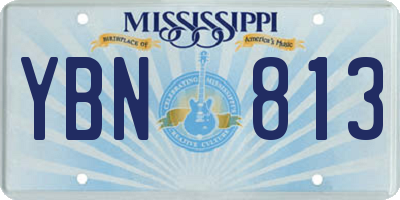 MS license plate YBN813