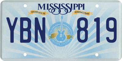 MS license plate YBN819