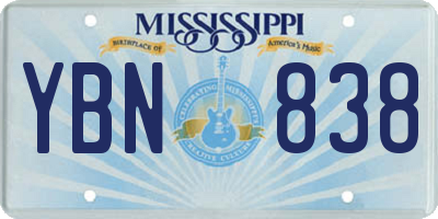 MS license plate YBN838