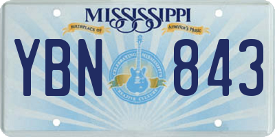MS license plate YBN843
