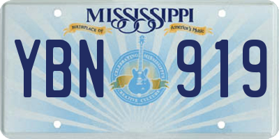 MS license plate YBN919