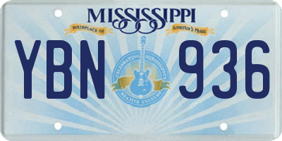MS license plate YBN936