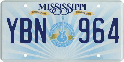 MS license plate YBN964