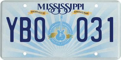 MS license plate YBO031