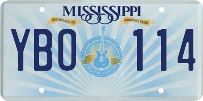MS license plate YBO114