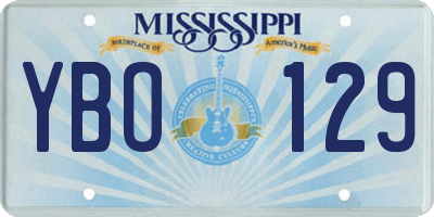 MS license plate YBO129