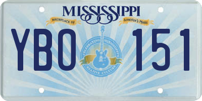 MS license plate YBO151