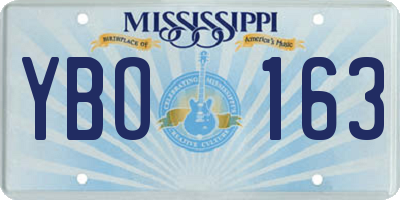 MS license plate YBO163