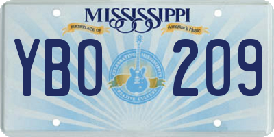 MS license plate YBO209