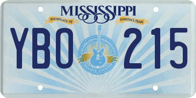 MS license plate YBO215