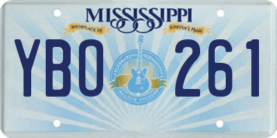 MS license plate YBO261